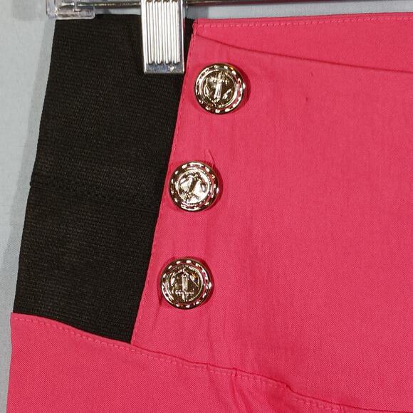 Clothing Ave Dress Pants Women's Large Pink Elastic Waist Button Accent Rayon - Picture 5 of 14